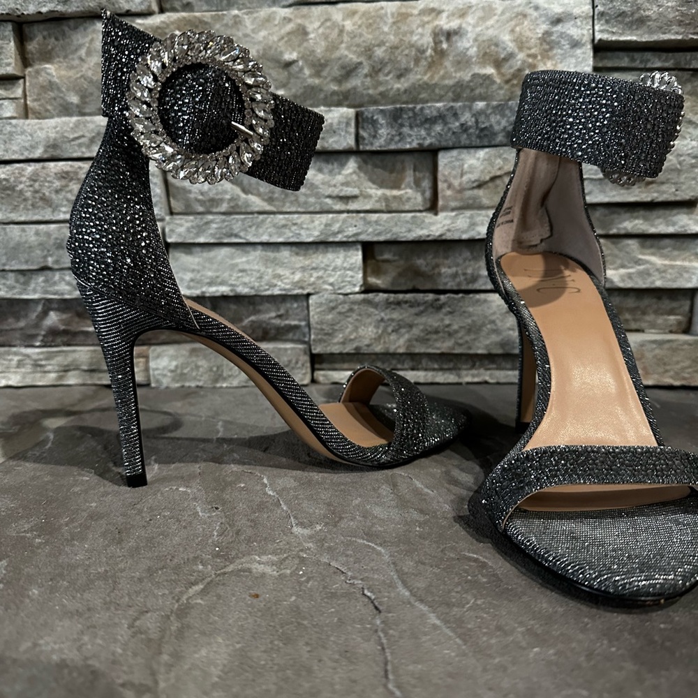 INC rhinestone heels with buckle